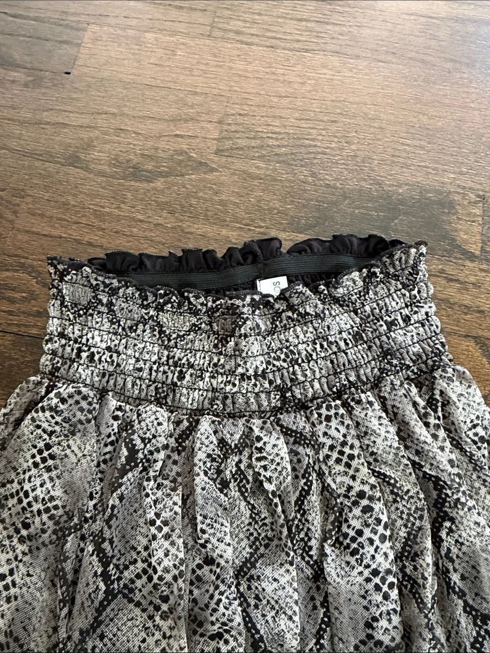 Cheryl Creations Girls Snake-Print Skort - Black & White